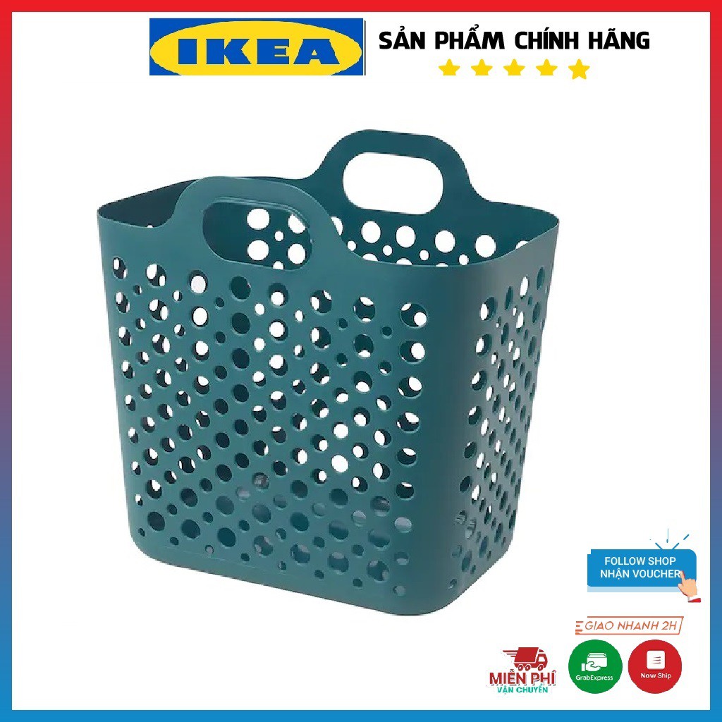 Giỏ nhựa đựng đồ giặt quần áo bẩn tiện lợi Ikea IK71