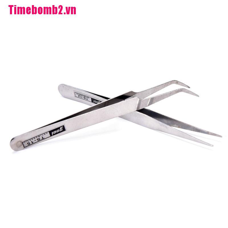 Bộ 2 Nhíp Đính Đá Trang Trí Móng Tay Bằng Thép Không Gỉ