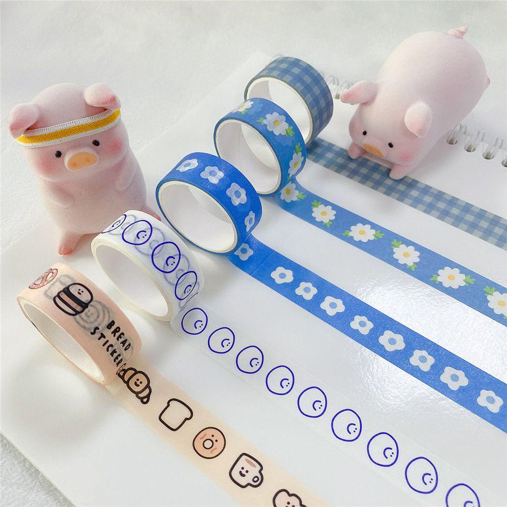PISTA Cuộn Băng Dính Washi Nhiều Màu Sắc Dùng Trang Trí Nhật Ký DIY