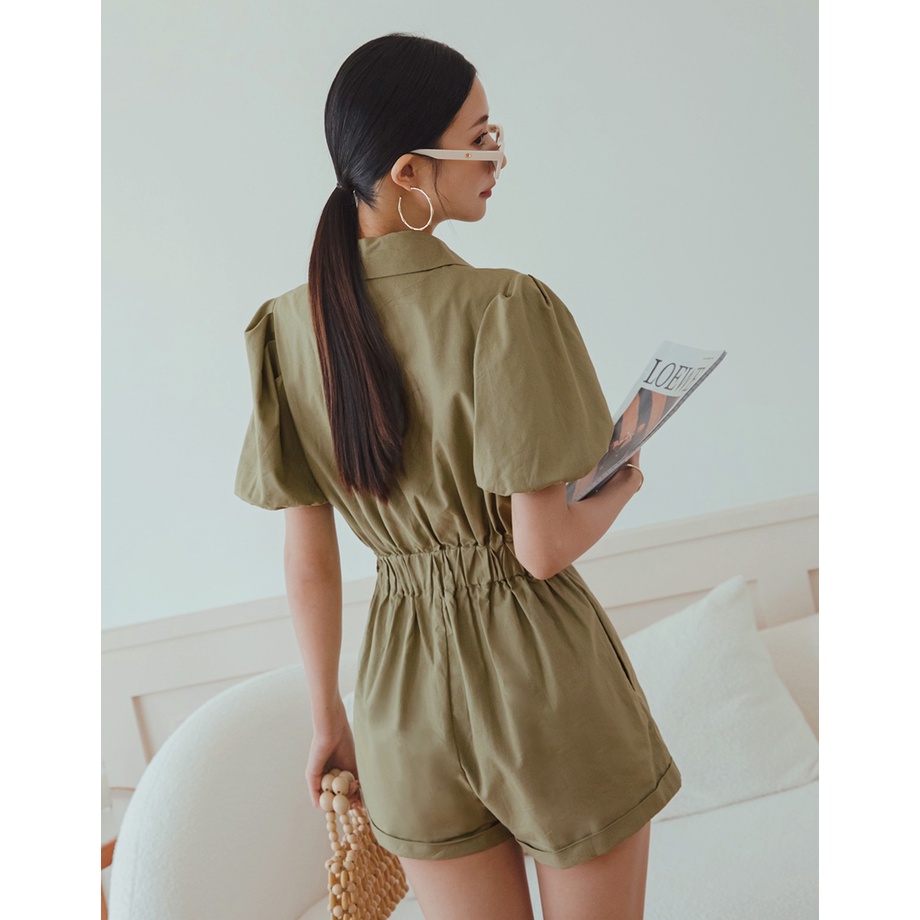 Jumpsuit cổ vest tay phồng cài nút nữ Air Space 2121828012