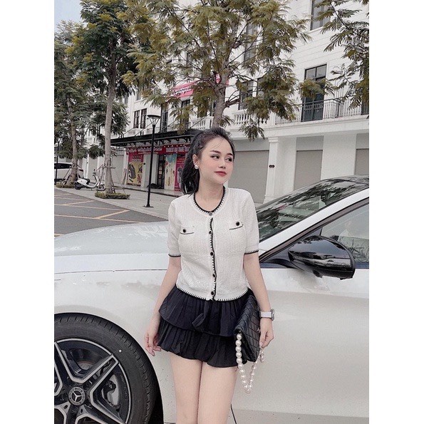 Áo Len Mongtoghi Cổ Tròn Viền 2 Túi A1