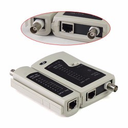 Hộp test mạng đa năng RJ45 &amp; RJ11 và cáp đồng trục BNC (Trắng)