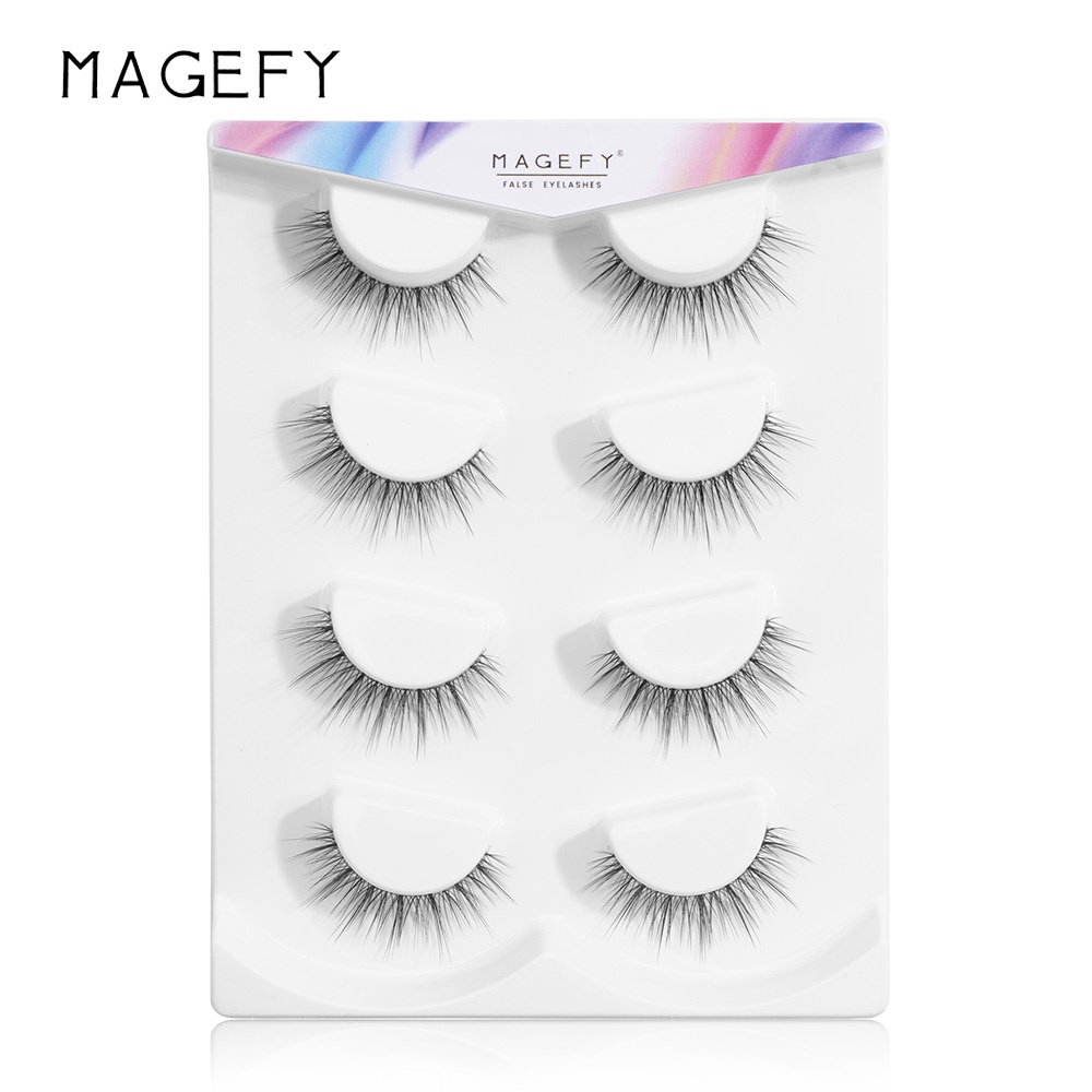 Set 4 cặp lông mi giả MAGEFY thân trong suốt tự nhiên