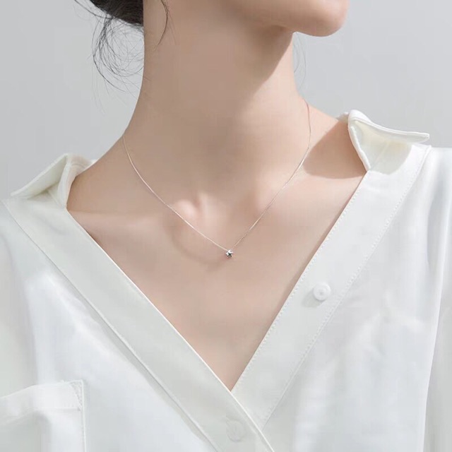 Dây chuyền mặt ngôi sao tim nhỏ cực kỳ dễ thương bạc thật