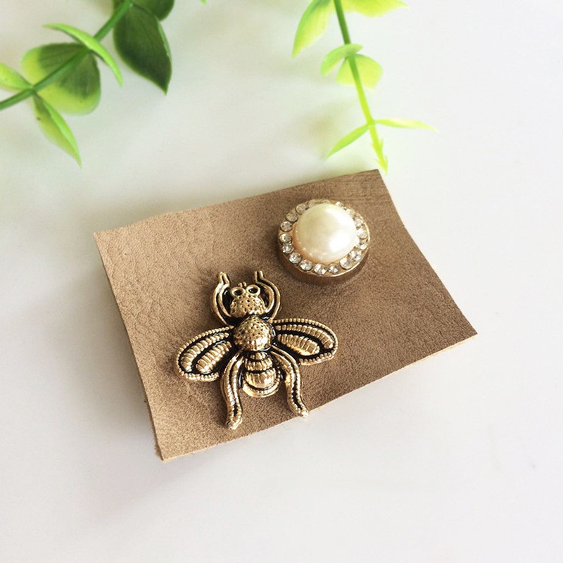 Phụ Kiện Trang Trí Giày Hình Con Ong Đính Ngọc Trai Giả Thiết Kế Mới DIY