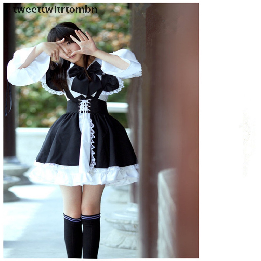 [tweettwitrtombn] Women Maid Outfit Anime Dress Apron Dress Lolita Dress Men Cafe Costume Cosplay . | BigBuy360 - bigbuy360.vn