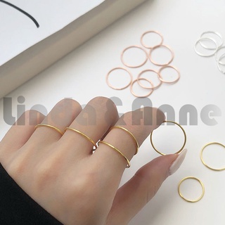 Bộ 5 Nhẫn Thép Titan Đính Hôn / Nhẫn Cưới Mỏng Thanh Lịch Cho Nữ