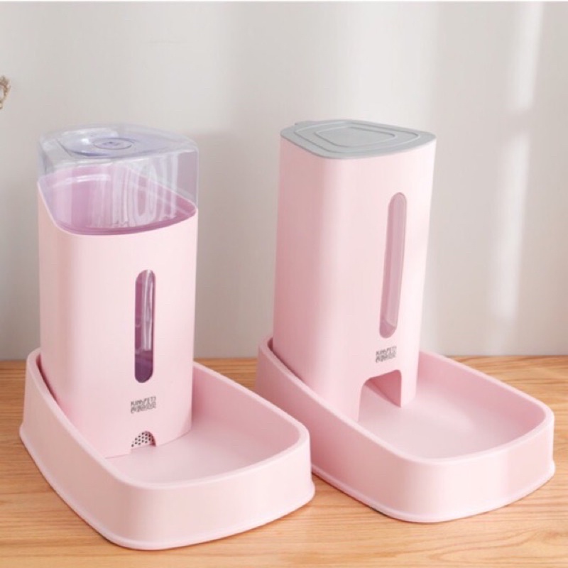 Bình nước và hạt tự động cho chó, mèo 3L8. Cho công dụng lọc nước. Sen kg lo ra ngoài BOSS ở nhà không có nước uống
