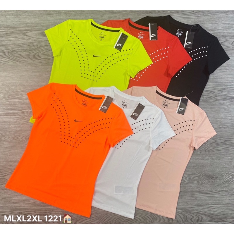 Áo cộc tay chấm bi vải thun mè thể thao tập gym yoga nữ siêu mềm mịn mát