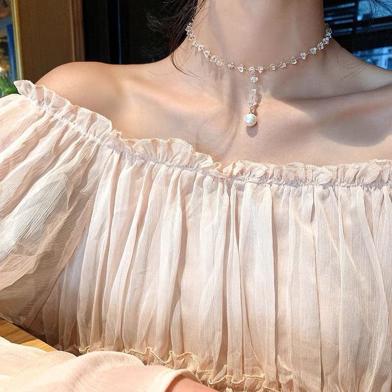[HOT] VÒNG CỔ DÂY CHUYỀN CHOKER ĐÍNH ĐÁ ĐÍNH HẠT NGỌC NHÂN TẠO THỜI TRANG SANG TRỌNG PHONG CÁCH HÀN QUỐC 222VC055