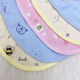 Yếm tròn Mipbi cúc bấm cao cấp cho bé set 3 chiếc