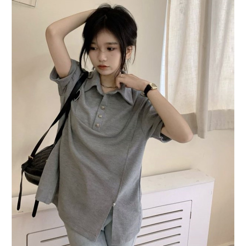 Áo Thun polo Tay Ngắn Dáng Rộng Thời Trang Mùa Hè Dễ Phối Đồ Dành Cho Nữ