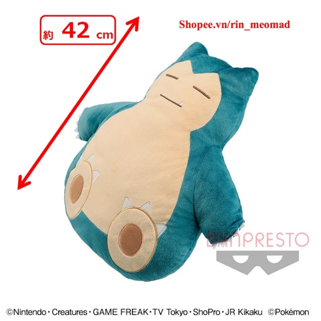 Đệm Lưng Snorlar - Big Plushy Cushion Nhật Authentic