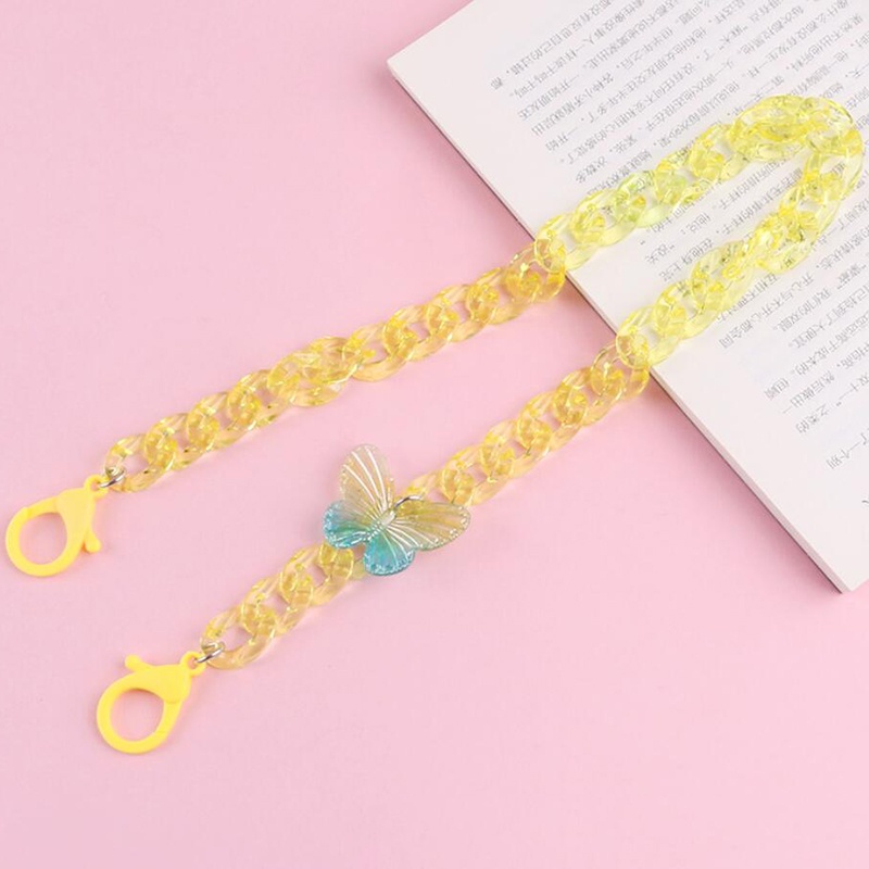 Dây đeo mắt kính hình bướm làm từ acrylic màu kẹo ngọt ngào