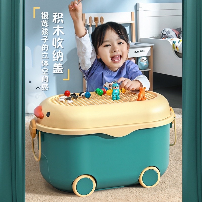 Thùng đựng đồ chơi cho bé hình con vịt ngộ nghĩnh có bánh xe chứa tất cả bộ sưu tập đồ chơi cho bé