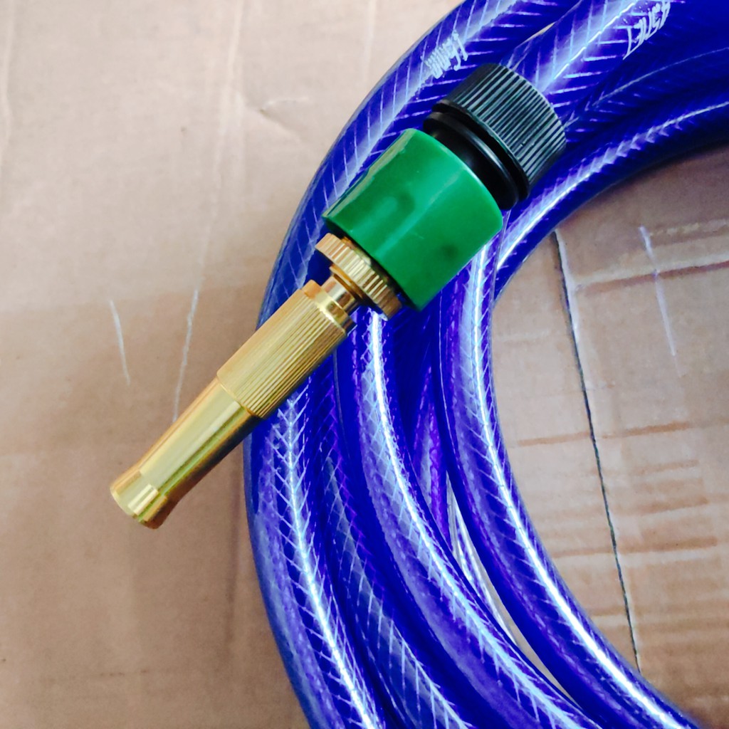 Đầu vòi xịt tăng áp mini, 7m dây phun nước rửa xe, tưới cây tăng áp đa năng