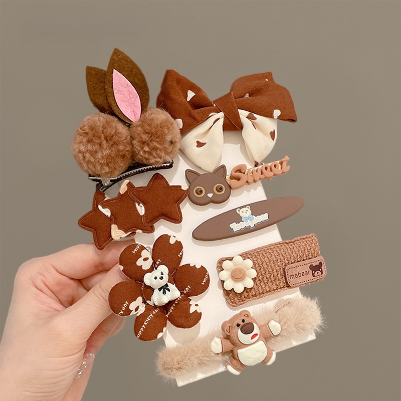 Bộ Kẹp Tóc Kiểu Hàn Quốc Dễ Thương Xinh Xắn Dành Cho Bé Gái