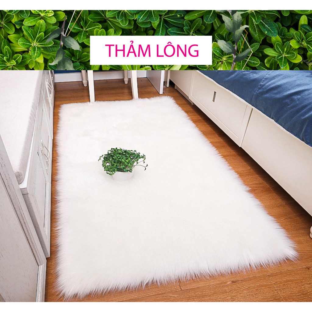 Thảm lông trắng [HÀNG CHẤT LƯỢNG] kích thước 1,2m x 50cm