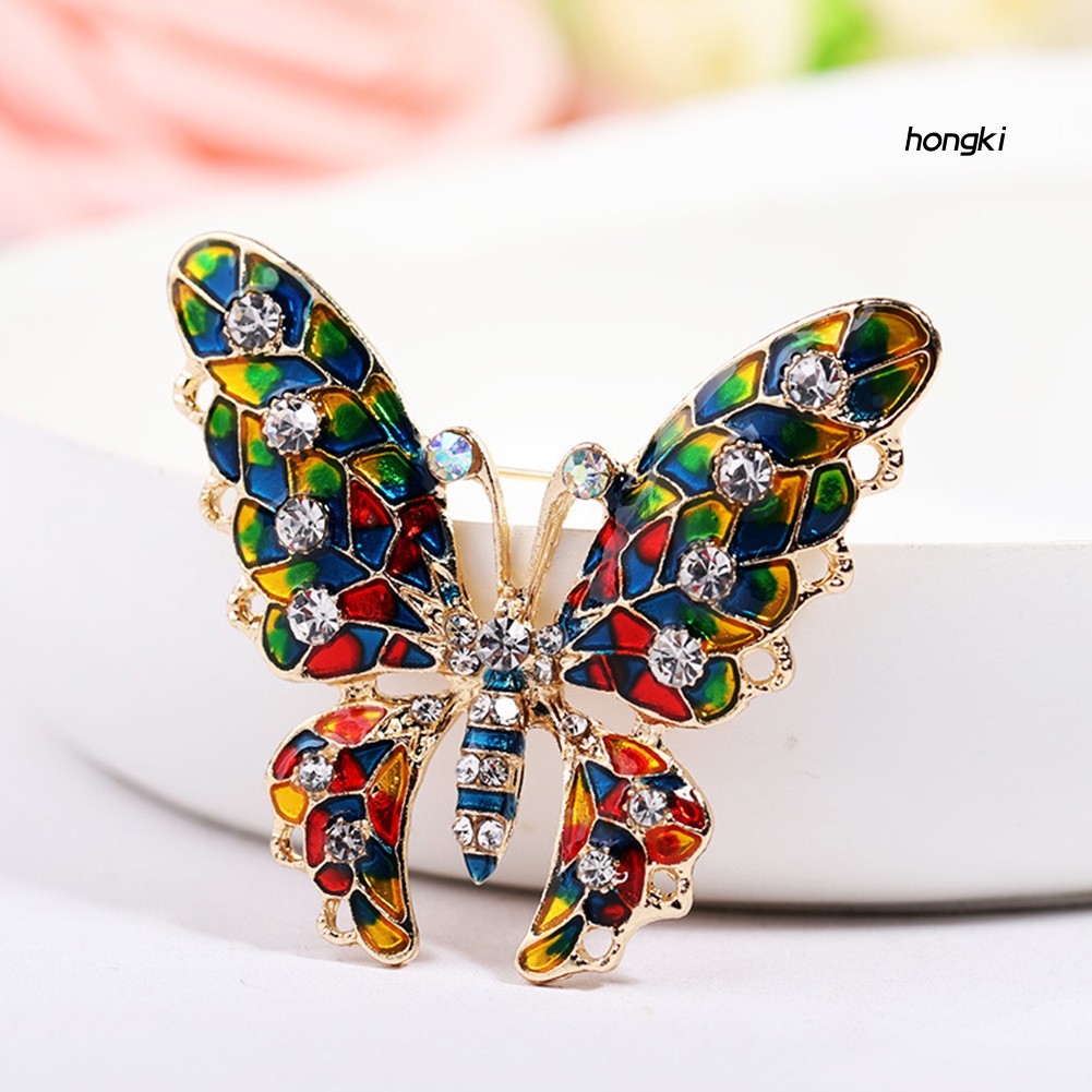 BUTTERFLY Ghim Cài Áo Hình Bươm Bướm Đính Đá Nhân Tạo Thời Trang Cho Nữ