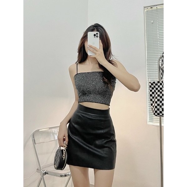 ÁO CROPTOP HAI DÂY BLING BLING