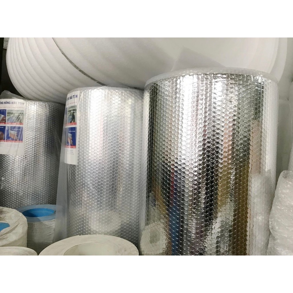 Combo 1 cuộn 40m tấm cách nhiệt chống nóng 2 lớp mặt bạc, khổ rộng 1m55, túi khí cách nhiệt-cách âm hiệu quả cao, bền