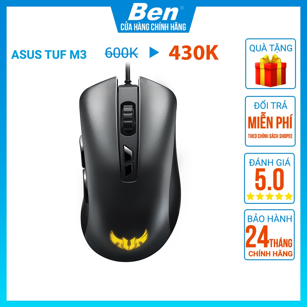 Chuột Gaming Asus TUF M3 Chuột máy tính TUF M3 Gaming chính hãng Asus BH 24T