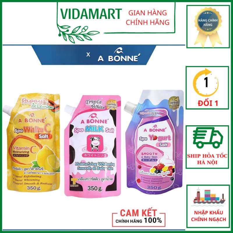 Muối Tắm Sữa Bò Tẩy Tế Bào Chết A Bonne Spa Milk Salt Trắng Da 350g Cân Bằng Độ Ẩm Cho Da Mềm Mại, Mịn Màng (SP200276)