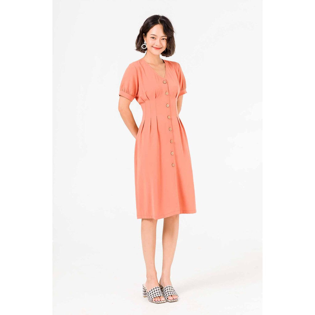 Đầm VIENNE TRAN Dáng A Chiết Ly Eo V63R20H032