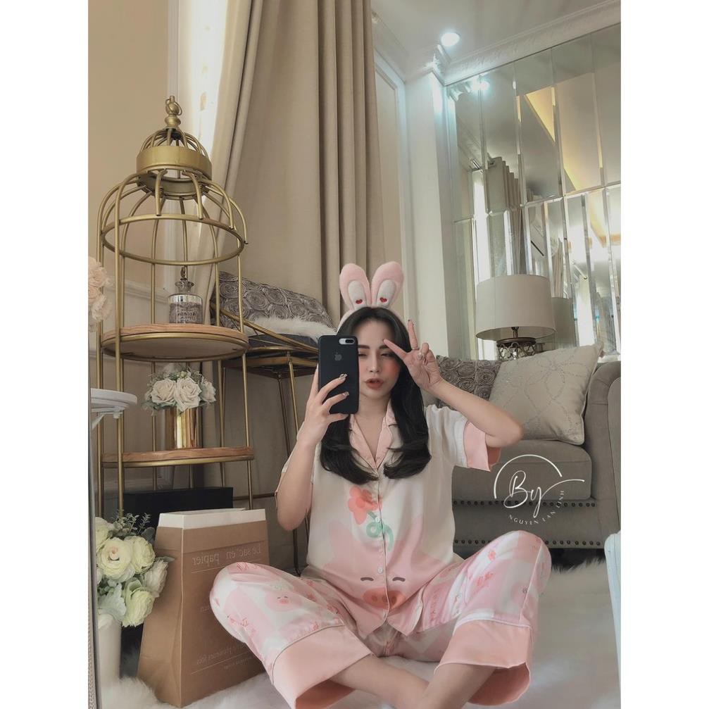 Pijama Lụa SATIN, LATIN nhà SAM chuột mickey siêu xinh, kute pho mai que Form dưới 60 kí  ྇ ༴