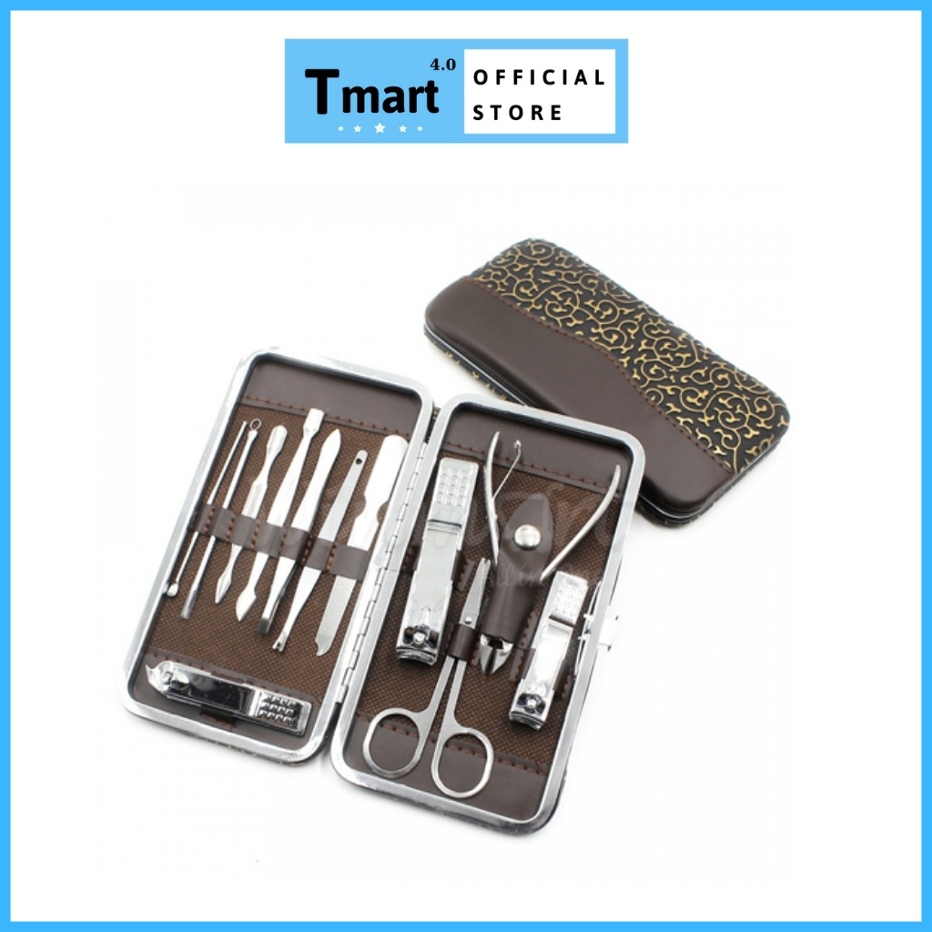Bộ dụng cụ chăm sóc cắt móng, làm nails 12 món đa năng - Tmart4.0