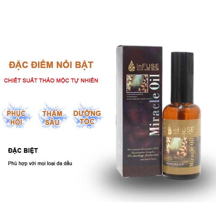 Tinh Dầu Dưỡng Tóc Cafe MACADAMIA MIRACLE OIL 50ML - Phục Hồi Tóc Hư Tổn, Kích Thích Mọc Tóc Lamyra