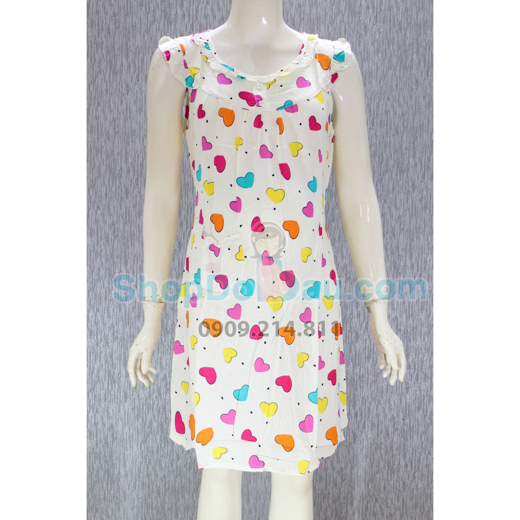 Đầm bầu mặc nhà cổ tròn - tôn thái (Mã số: DN478)
