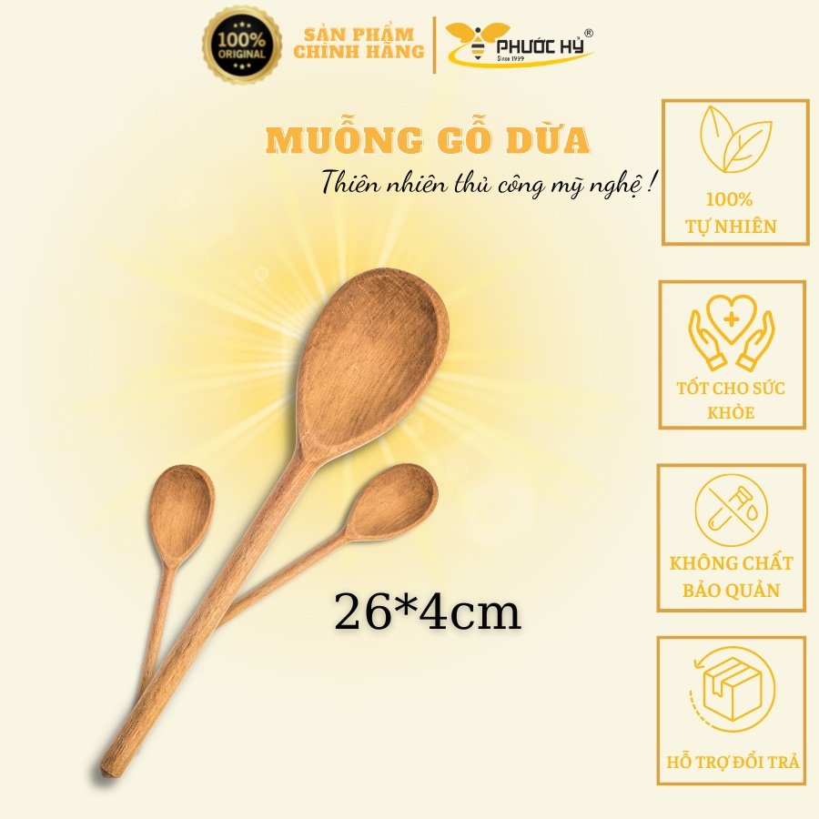 Muỗng gỗ (thìa) thiên nhiên thủ công mỹ nghệ tiện lợi