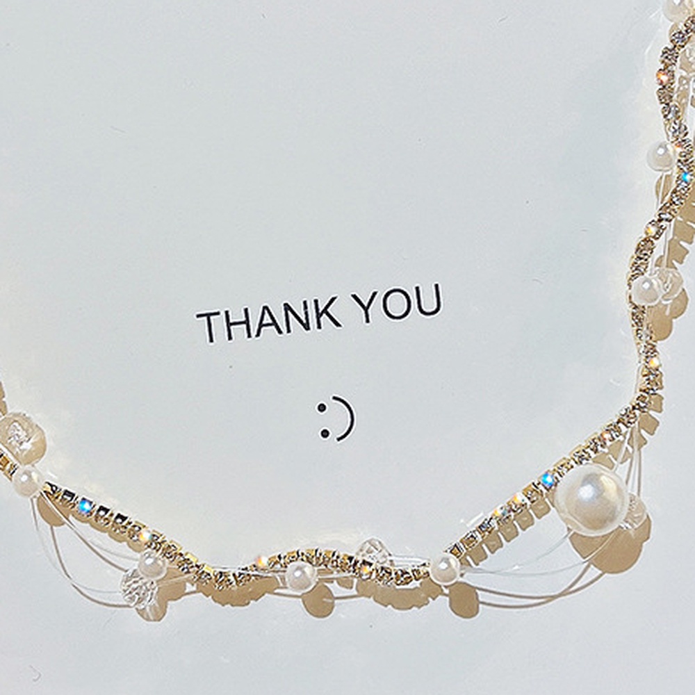 Vòng Cổ Pha Lê Thiết Kế Ba Lớp Phong Cách Hàn Quốc Mới