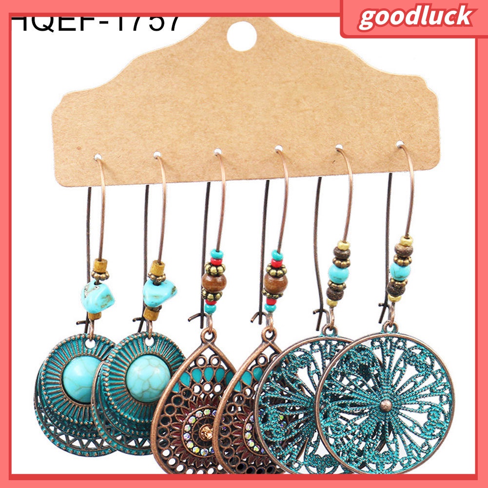 Set 3 Đôi Khuyên Tai Hình Chiếc Lá Thời Trang Cho Nữ