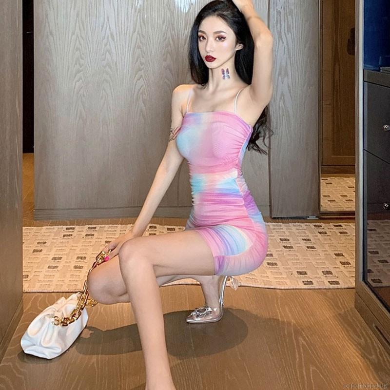 Đầm Hai Dây Ôm Dáng Phối Ren Hở Lưng Quyến Rũ Dành Cho Nữ