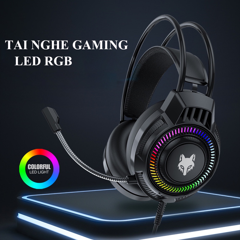 Tai Nghe Chụp Tai Gaming YH66 Có Mic Dùng 2 Giắc Chia 3.5mm