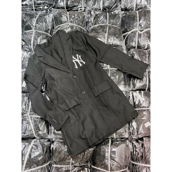 Áo khoác vest phôm rộng phủ mông 2 nút NYC