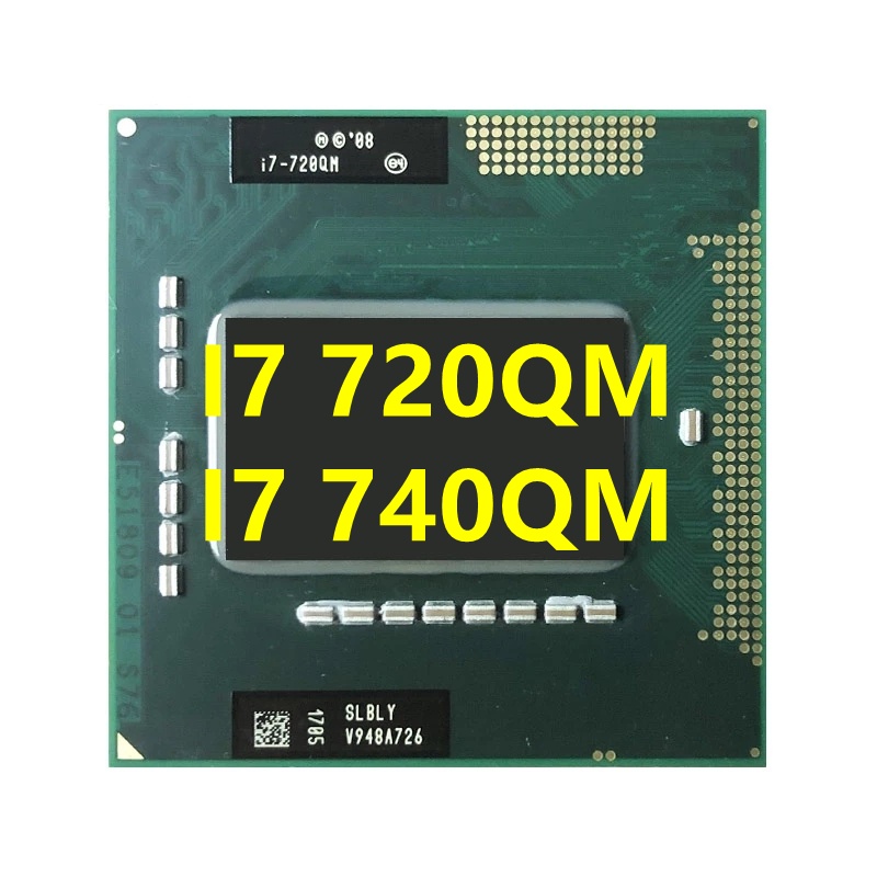 I7-8720QM i7-720QM i7-740QM SLBLY SLBQG 1.6 GHz Bộ xử lý CPU tám lõi tứ 6W 45W Ổ cắm G1 rPGA988A