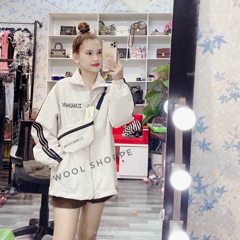 ÁO GIÓ DÙ NỮ KÈM TÚI ĐEO CHÉO / ÁO GIÓ NỮ GIÁ RẺ from rộng