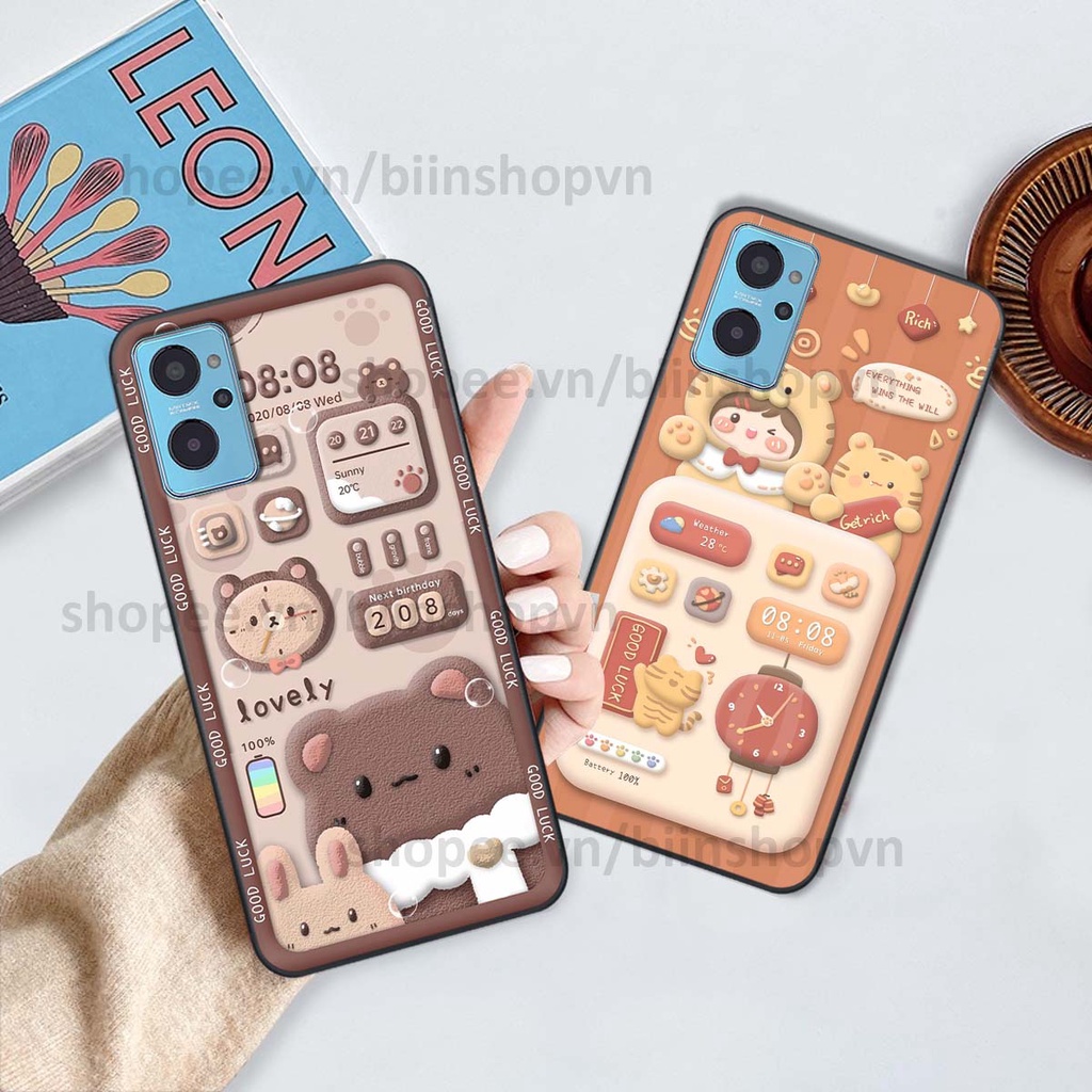 Ốp Realme 9i in 3D icon gấu nổi siêu xinh, siêu đáng yêu, cá tính phong cách