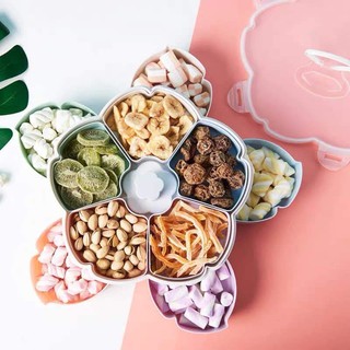 khay đựng mứt tết hai tầng khay bánh kẹo tết hai tầng hình cánh hoa  (HÀNG F1-MẪU MỚI )