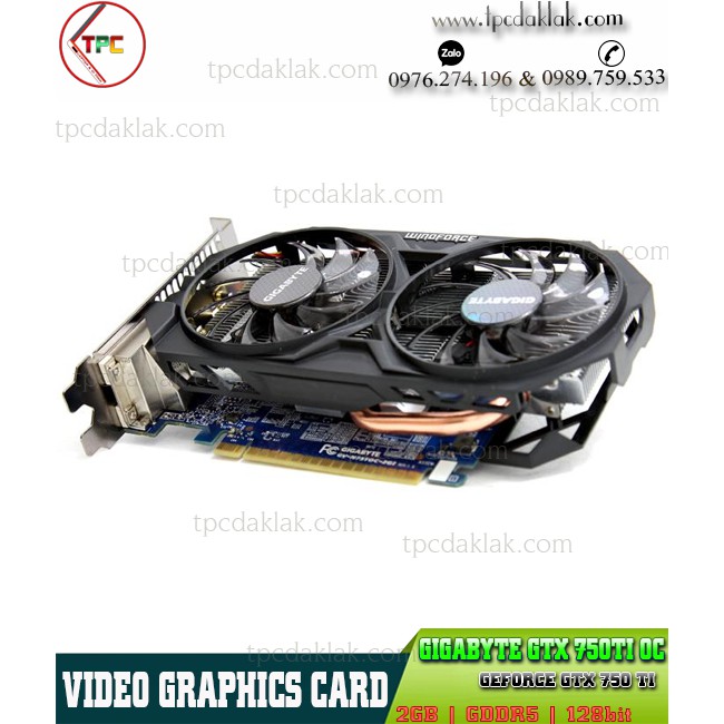 Card màn hình Gigabyte GTX 750TI OC 2GB D5 128BIT| GTX-750TI OC 2GB / 128bit / DDR5 GV-N75TOC-2GI | BigBuy360 - bigbuy360.vn