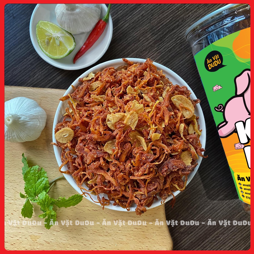 Khô heo cháy bơ tỏi cay DuDu 300g đồ ăn vặt Sài Gòn vừa ngon vừa rẻ | BigBuy360 - bigbuy360.vn