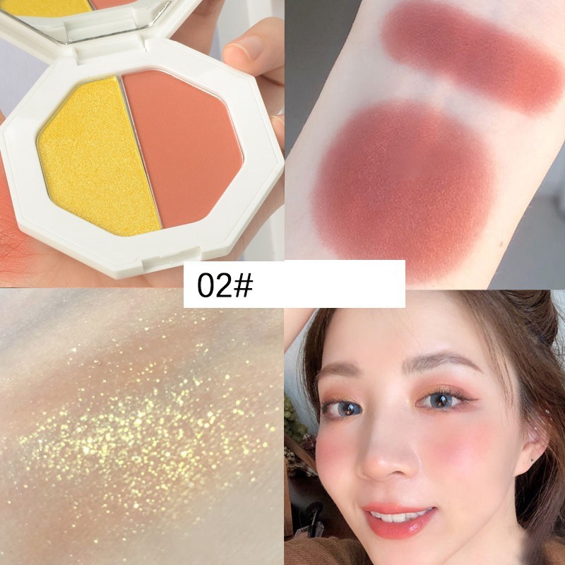 (Hàng Mới Về) Bảng Phấn Tạo Khối 2 Màu Lấp Lánh Chống Thấm Nước Lâu Trôi | BigBuy360 - bigbuy360.vn