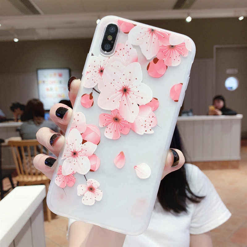 Ốp lưng TPU trong mờ hình bông hoa cho Samsung Galaxy A01 A21 A41 A31 A81 A91 A71 A51 A90 5G A9
