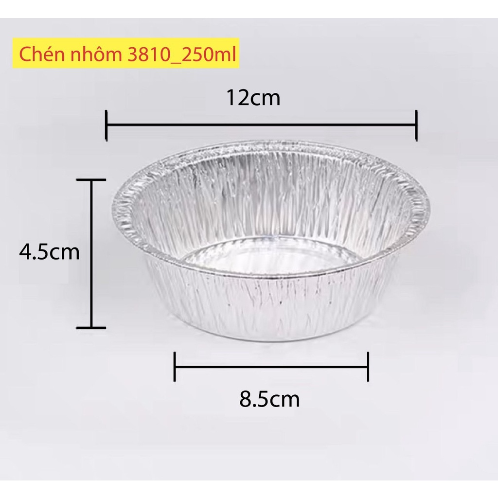 50 Chén nhôm – Khay giấy bạc, có 3 size: 50ml, 100ml và 250ml, tiện dụng, dùng đựng bánh tart, nướng hàu, nướng bánh,...