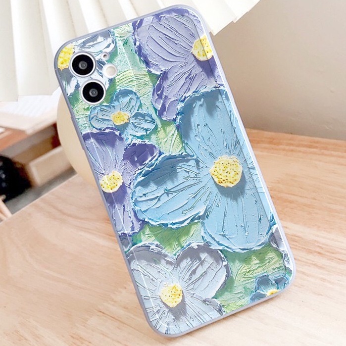 Ốp lưng iphone Oil Picture bóng cạnh vuông 7/7plus/8/8plus/x/xr/xs/11/12/pro/max/plus/promax [Tomax Shop]