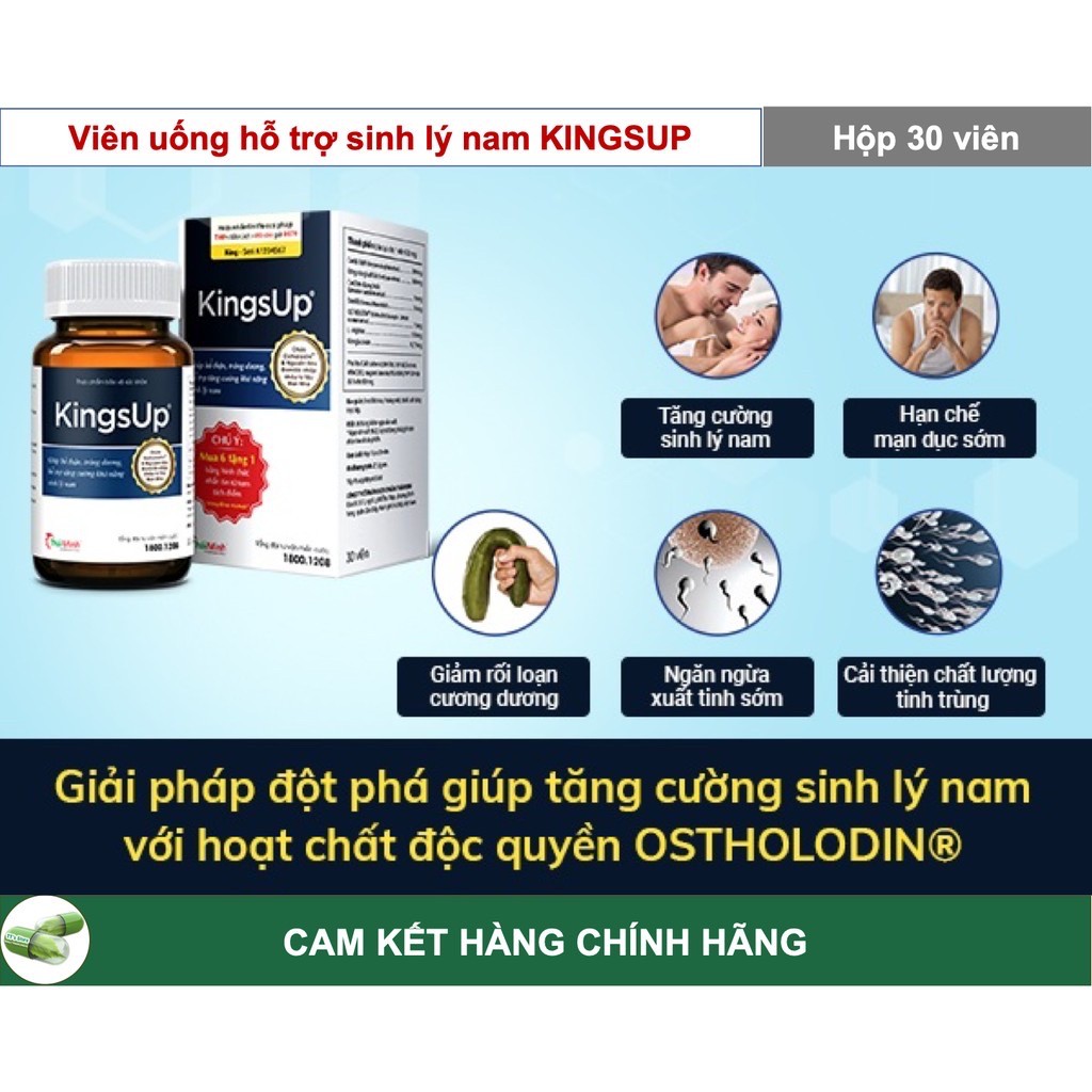 KINGSUP (Hộp 30 viên) Chính hãng Giúp tăng cường sức khỏe sinh lý cho nam giới Việt