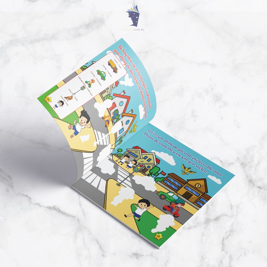 Sách -Bộ 6 cuốn: Miếng dán Thông minh cho bé Phát triển tư duy IQ - My First Sticker Book